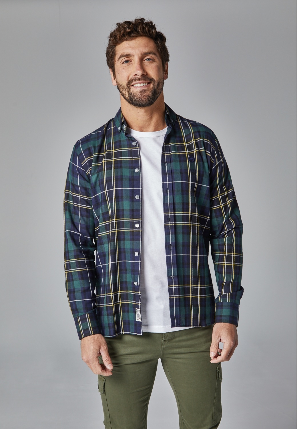 PLAID SHIRT IN BLUE AND GREEN