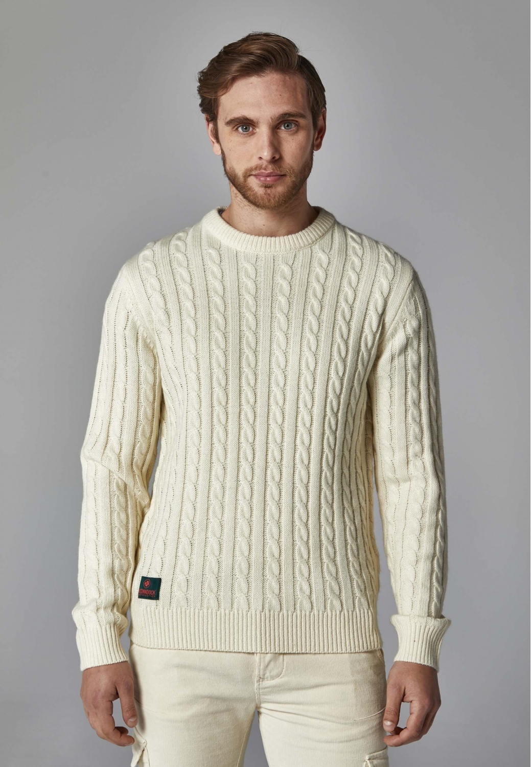 Men's beige chunky knit...