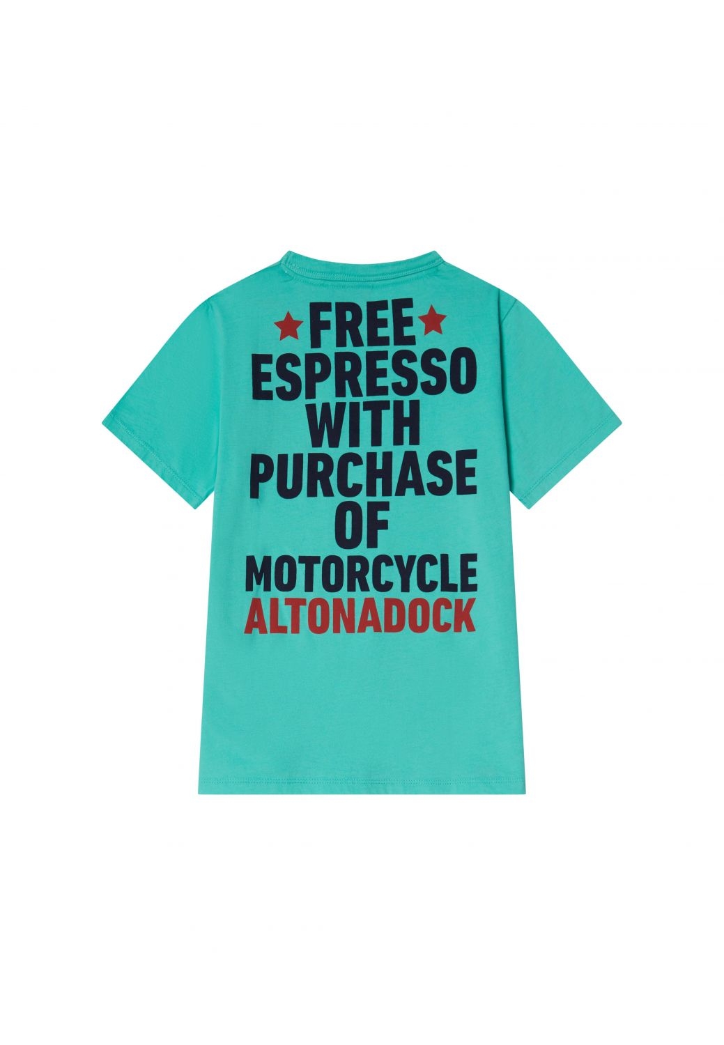 "FREE ESPRESSO" BLUE GREEN T-SHIRT Altonadock